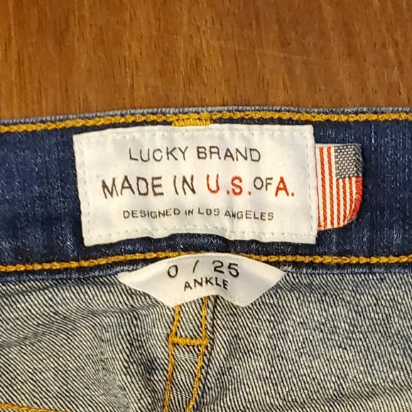 Lucky Brand Brooke Skinny Ankle White Oak Denim Selvedge Jeans Size 0/25 - Picture 4 of 16